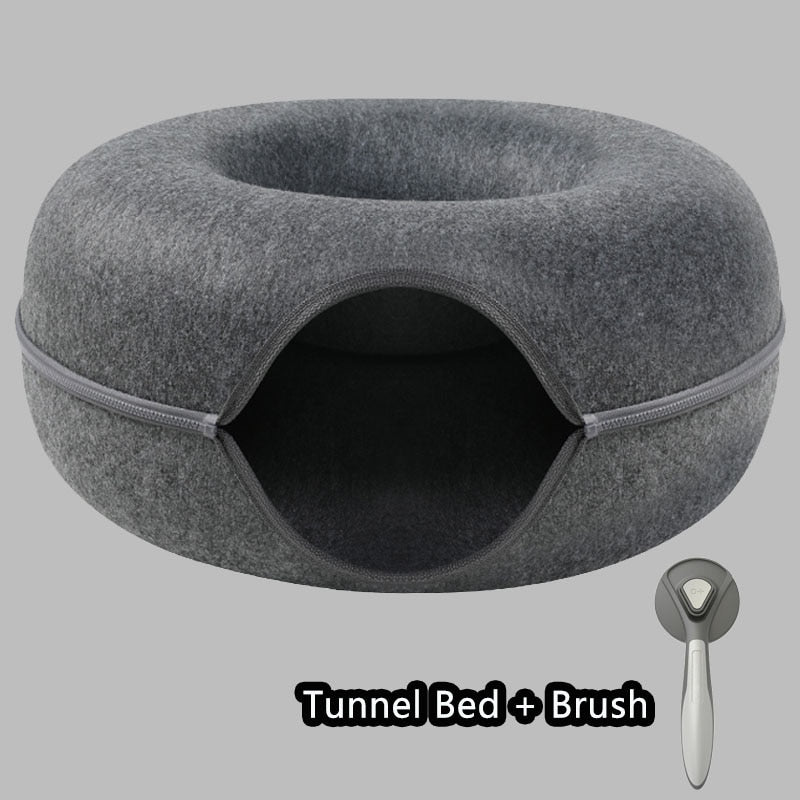 Donut Pet Cat Tunnel Interactive Play Toy Cat bed